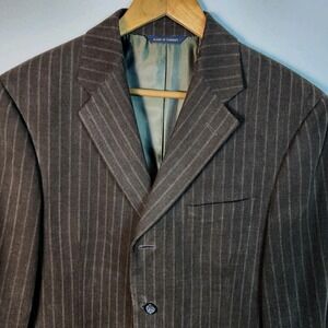 Banana Republic‎ Sport Coat Mens 40S Brown Pinstripe Heavy Cotton Blazer Jacket
